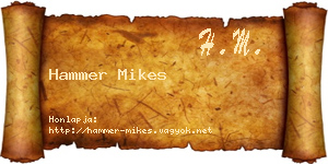 Hammer Mikes névjegykártya